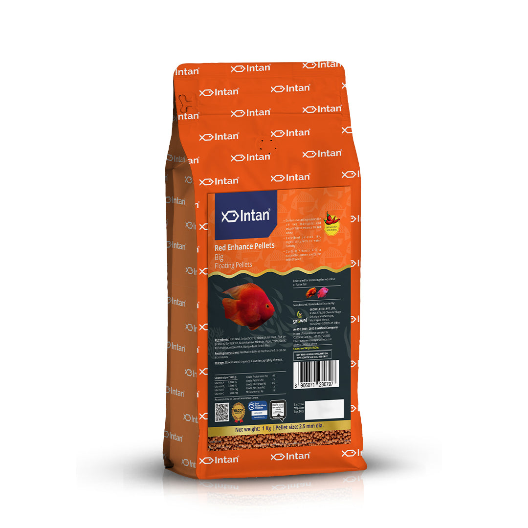 Intan Red Enhance Pellets Big Fish Food - 1Kg